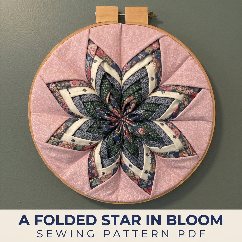 Folded Star Hoop Art Sewing Pattern PDF – Fabric Star Wall Decor