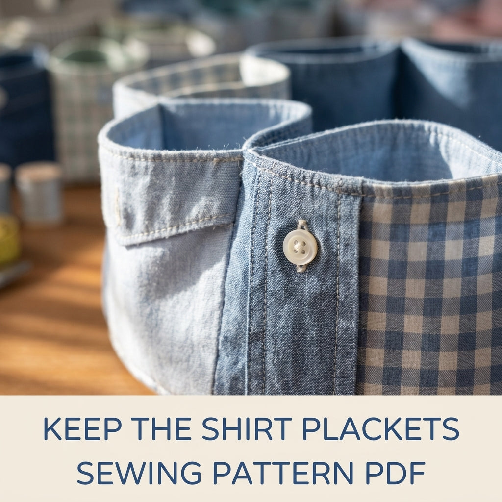 Shirt Pocket Petal Organizer Sewing Pattern PDF – Upcycled Shirt Sewing Caddy