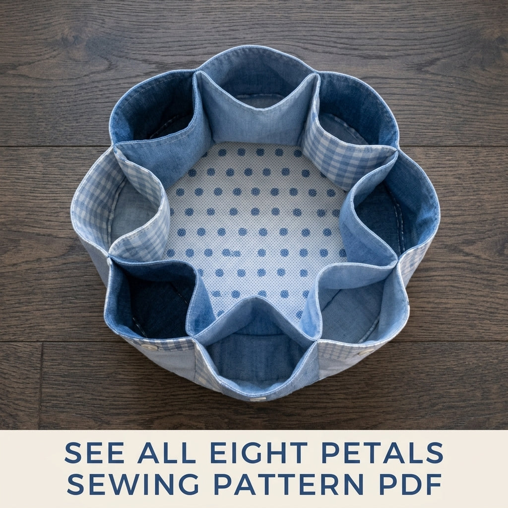 Shirt Pocket Petal Organizer Sewing Pattern PDF – Upcycled Shirt Sewing Caddy