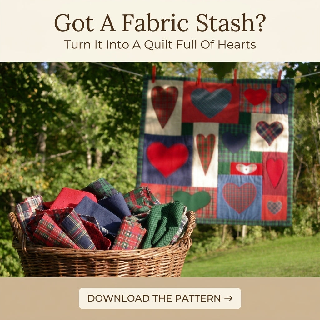Plaid Heart Appliqué Quilt Pattern – Cozy Patchwork Wall Hanging
