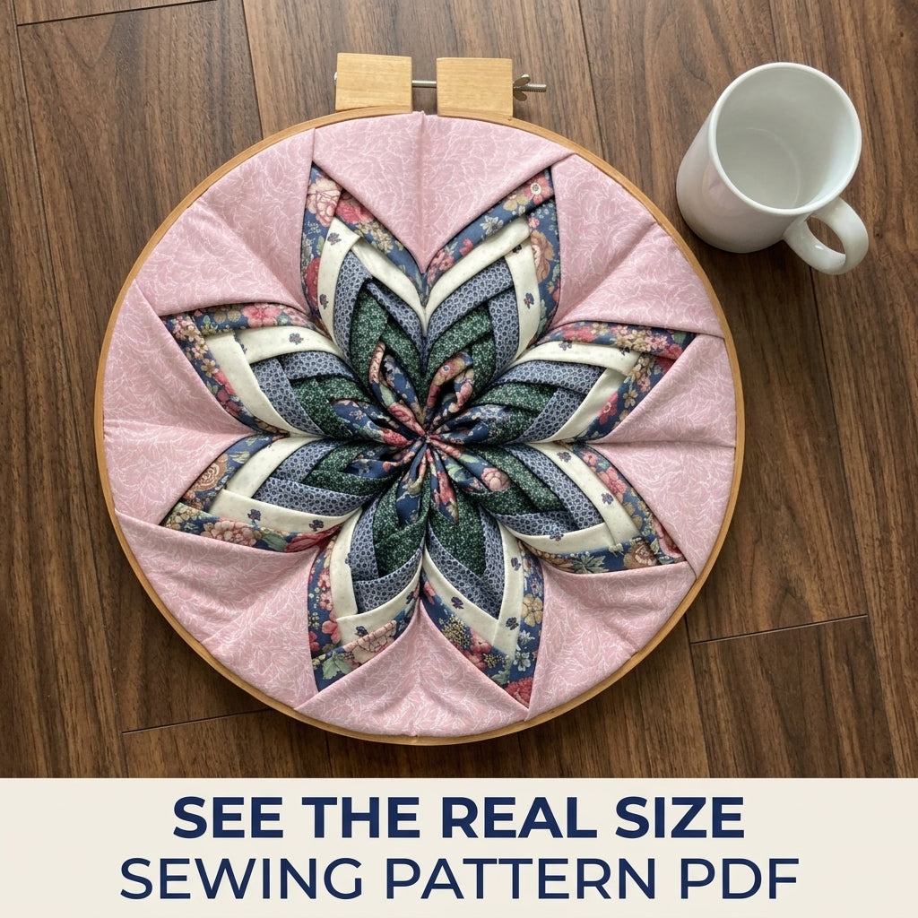 Folded Star Hoop Art Sewing Pattern PDF – Fabric Star Wall Decor