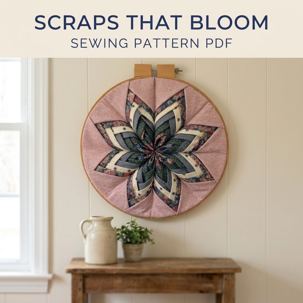 Folded Star Hoop Art Sewing Pattern PDF – Fabric Star Wall Decor