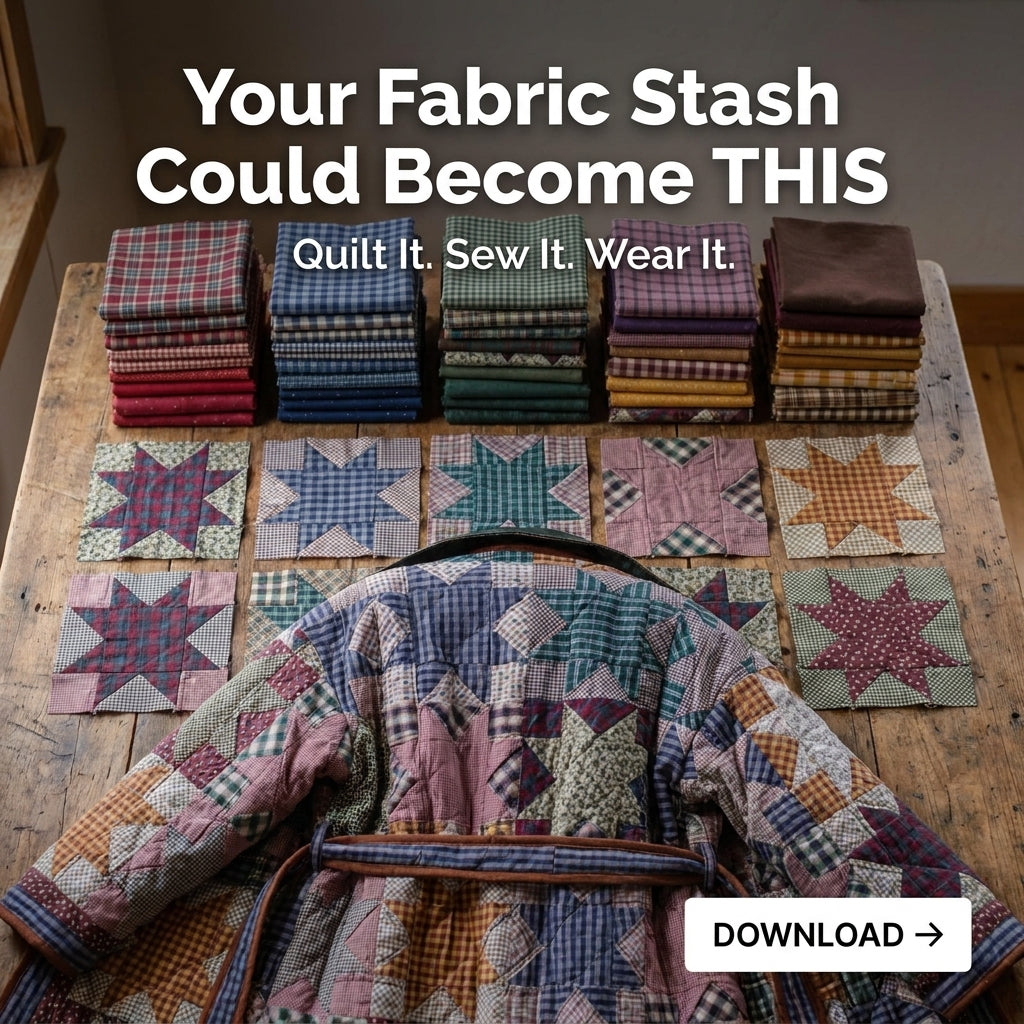 Quilt Coat Sewing Pattern – Long Belted Patchwork Star Coat
