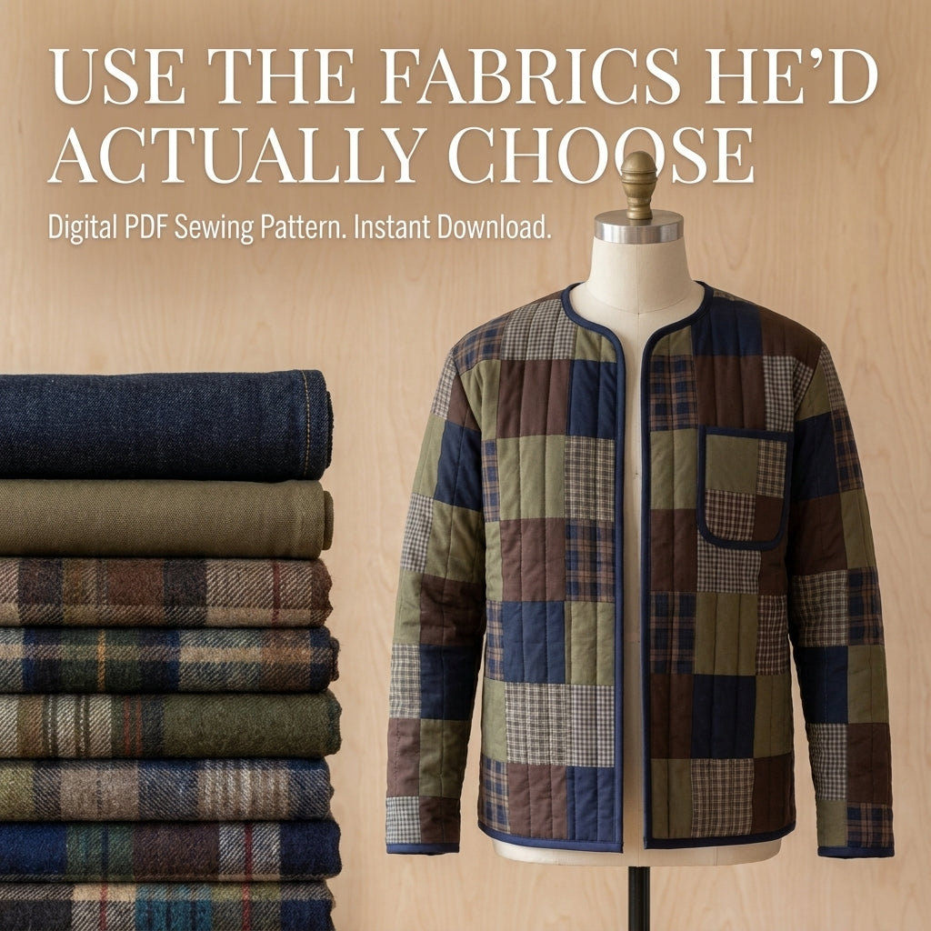 Men's Quilted Jacket Sewing Pattern – Patchwork Liner Jacket