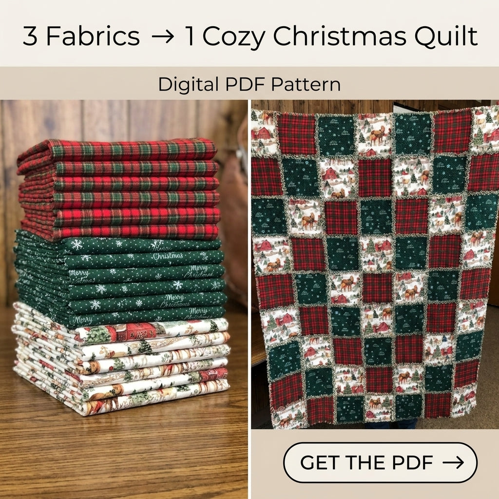 Christmas Rag Quilt Pattern – Easy Flannel Plaid Throw