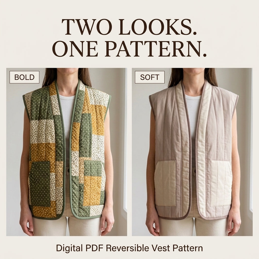 Reversible Quilted Vest – PDF Sewing Pattern
