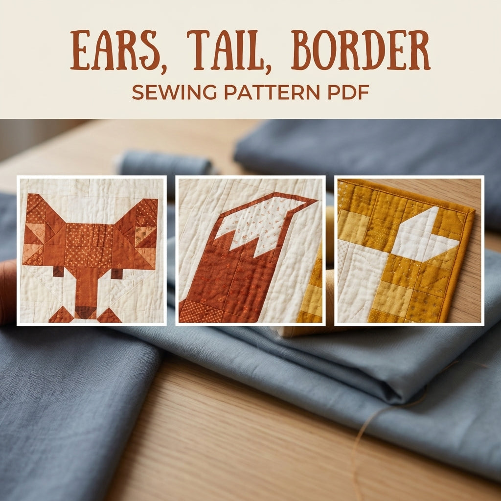 Fox Baby Quilt Pattern PDF – Woodland Pieced Nursery Quilt with Mustard Border