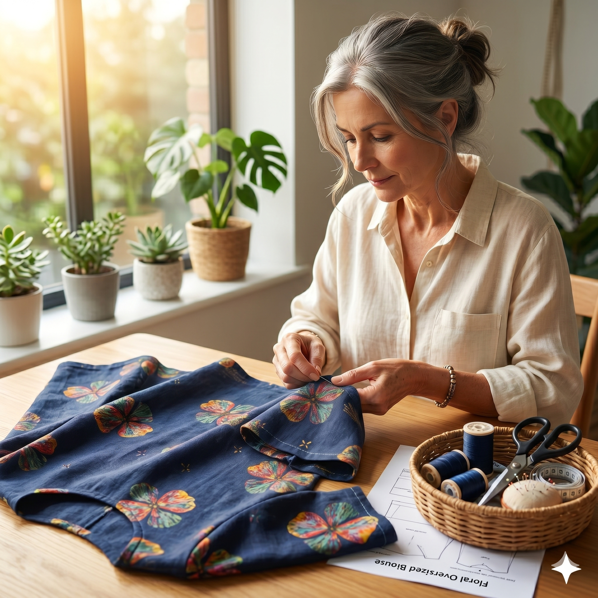Floral Cotton Shirt – Instant Download PDF Sewing Pattern