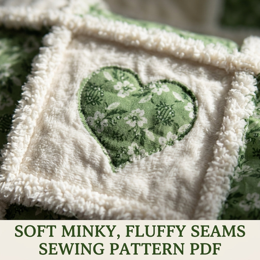 Green Heart Minky Rag Quilt Sewing Pattern PDF – Baby Rag Quilt with Hearts