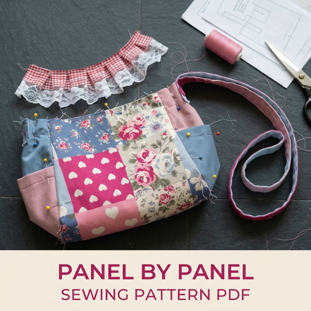 Lace Ruffle Patchwork Handbag Sewing Pattern PDF – Girly Shoulder Bag
