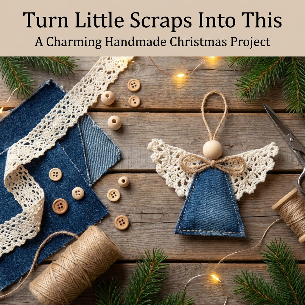 Denim Angel Ornament PDF Sewing Pattern | Upcycled Jeans Christmas Decorations | Scrap-Busting Beginner Project | Instant Download