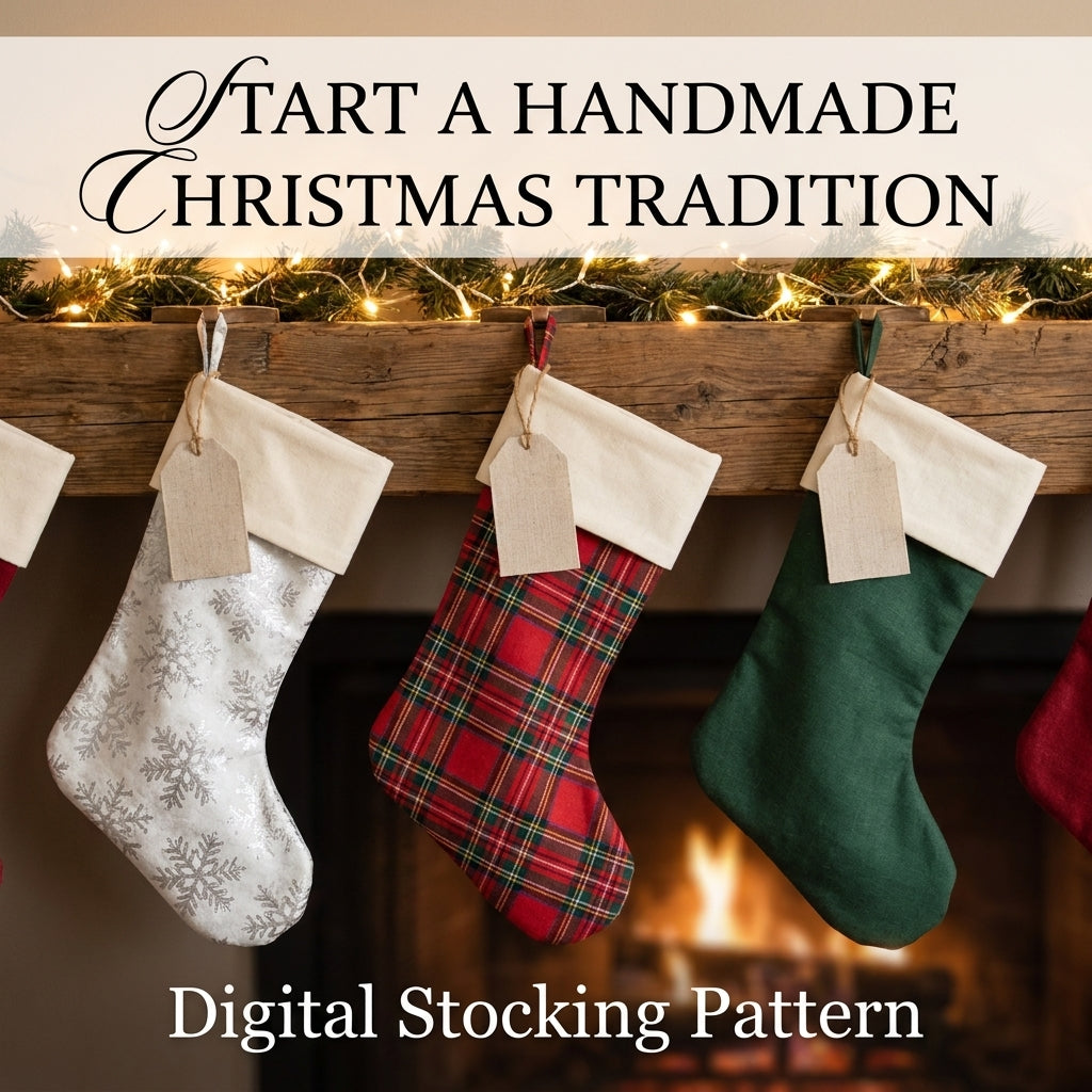 Fold-Over Christmas Stocking PDF Sewing Pattern | 6 Sizes XS to XXL | Lined Cuffed Stocking | Instant Download