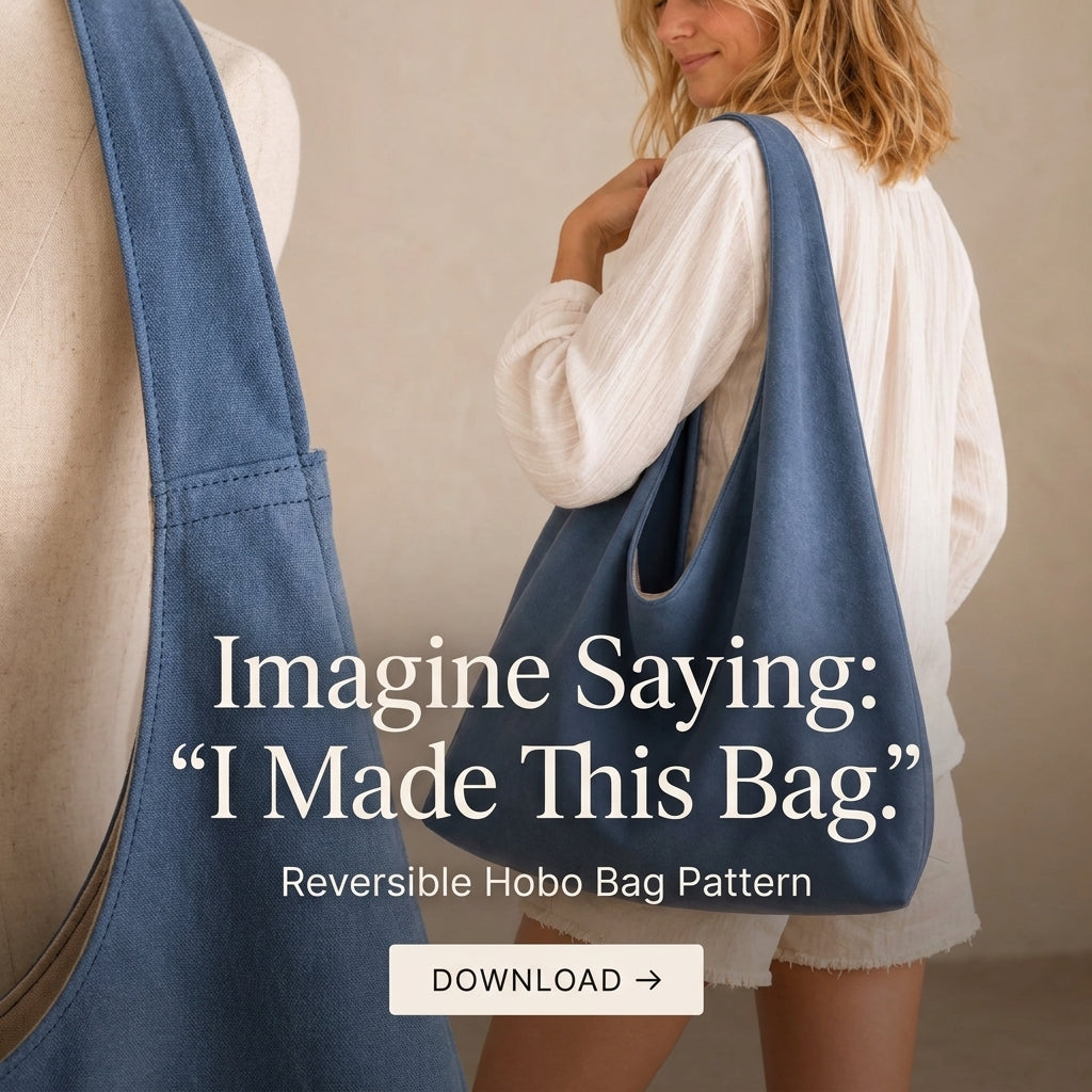 Reversible Hobo Bag PDF Sewing Pattern | Large & Medium Slouchy Shoulder Bag | Beginner Bag Sewing | Instant Download