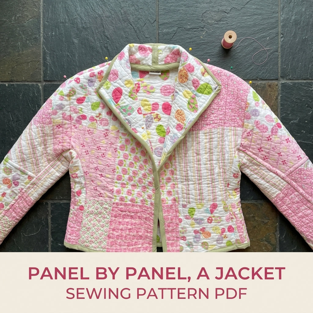 Girls Pink Patchwork Quilted Jacket Sewing Pattern PDF – Kids Quilt Coat