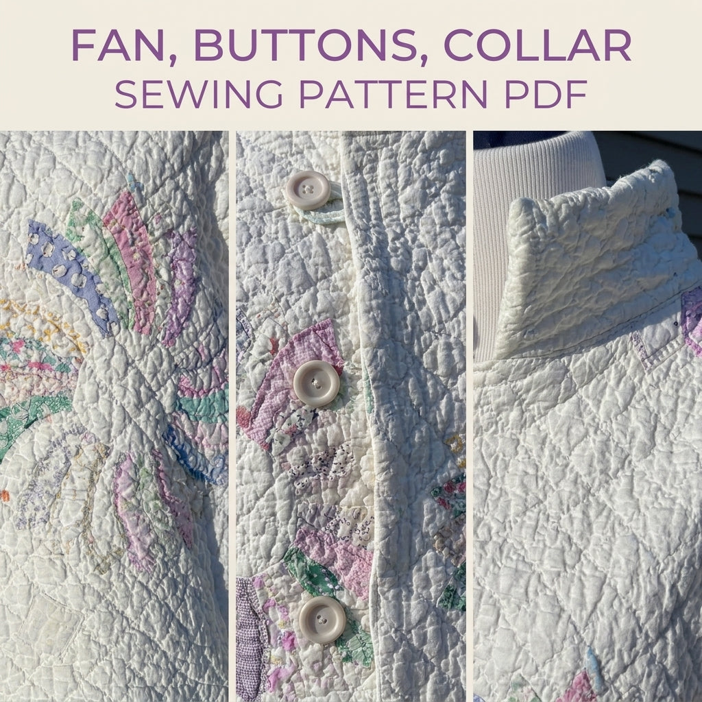 Dresden Plate Quilt Jacket Sewing Pattern PDF – Upcycled Quilt Coat