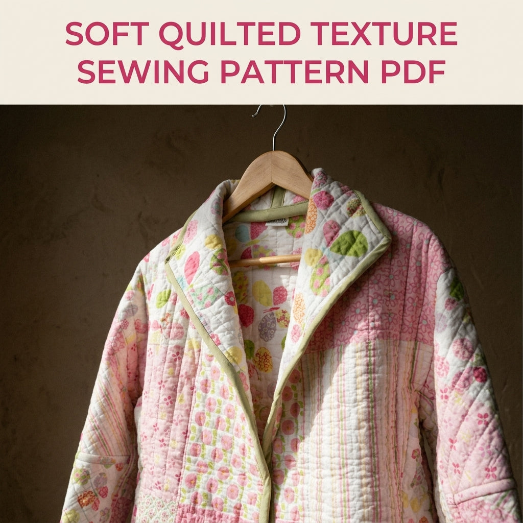 Girls Pink Patchwork Quilted Jacket Sewing Pattern PDF – Kids Quilt Coat