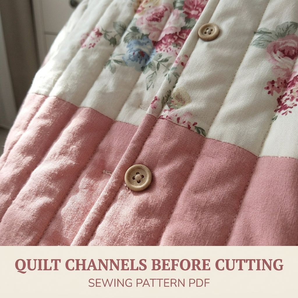 Girls Rose Quilted Jacket Sewing Pattern PDF – Kids Quilted Coat