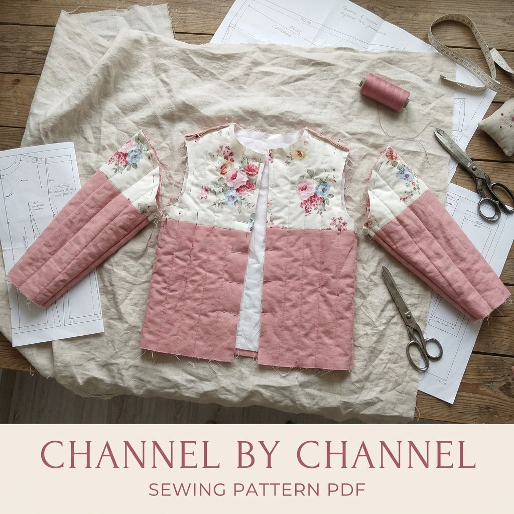 Girls Rose Quilted Jacket Sewing Pattern PDF – Kids Quilted Coat
