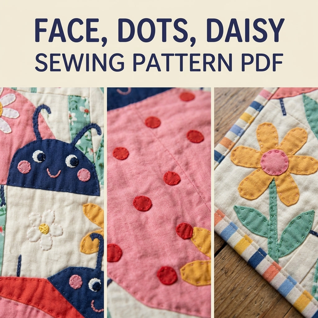 Ladybug Baby Quilt Sewing Pattern PDF – Colourful Appliqué Nursery Quilt