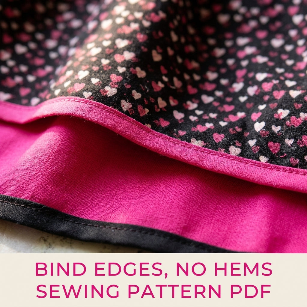 Pink Heart Layered Apron Sewing Pattern PDF – Easy Bound Apron