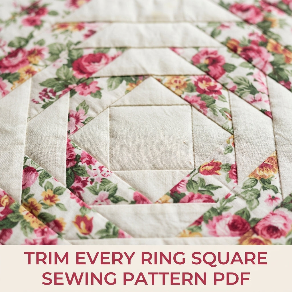 Rose Pineapple Block Table Square Sewing Pattern PDF – Quilted Table Mat