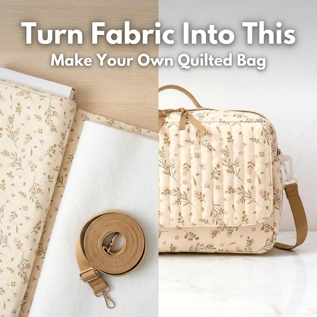 Quilted Diaper Bag PDF Sewing Pattern | Channel Quilted Baby Changing Bag with Crossbody Strap | Beginner Friendly | Instant Download