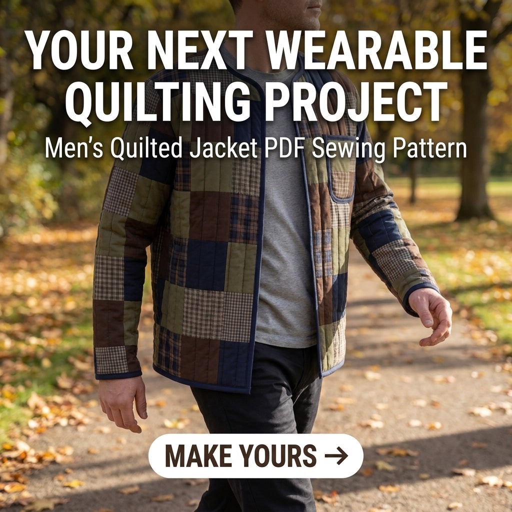 Men's Quilted Jacket Sewing Pattern – Patchwork Liner Jacket