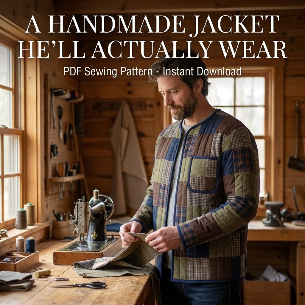 Men's Quilted Jacket Sewing Pattern – Patchwork Liner Jacket