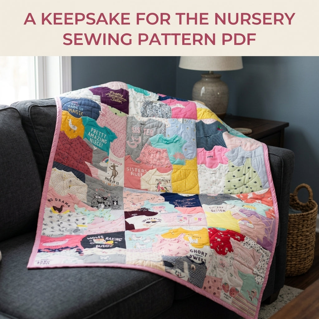Baby Clothes Memory Quilt Sewing Pattern PDF – Keepsake Quilt from Onesies