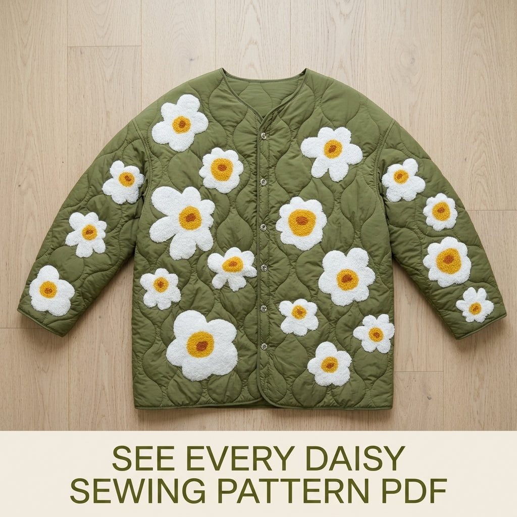 Daisy Quilted Liner Jacket Sewing Pattern PDF – Collarless Quilted Jacket