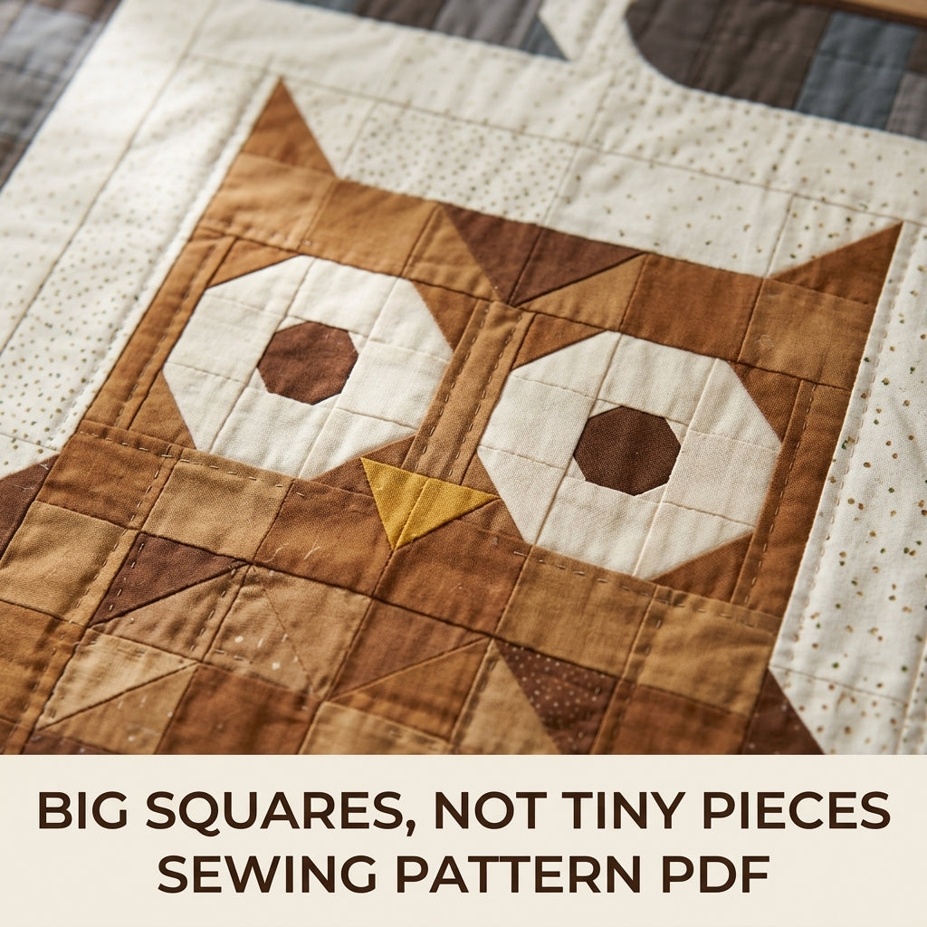 Owl Baby Quilt Pattern PDF – Woodland Pieced Nursery Quilt with Green Border