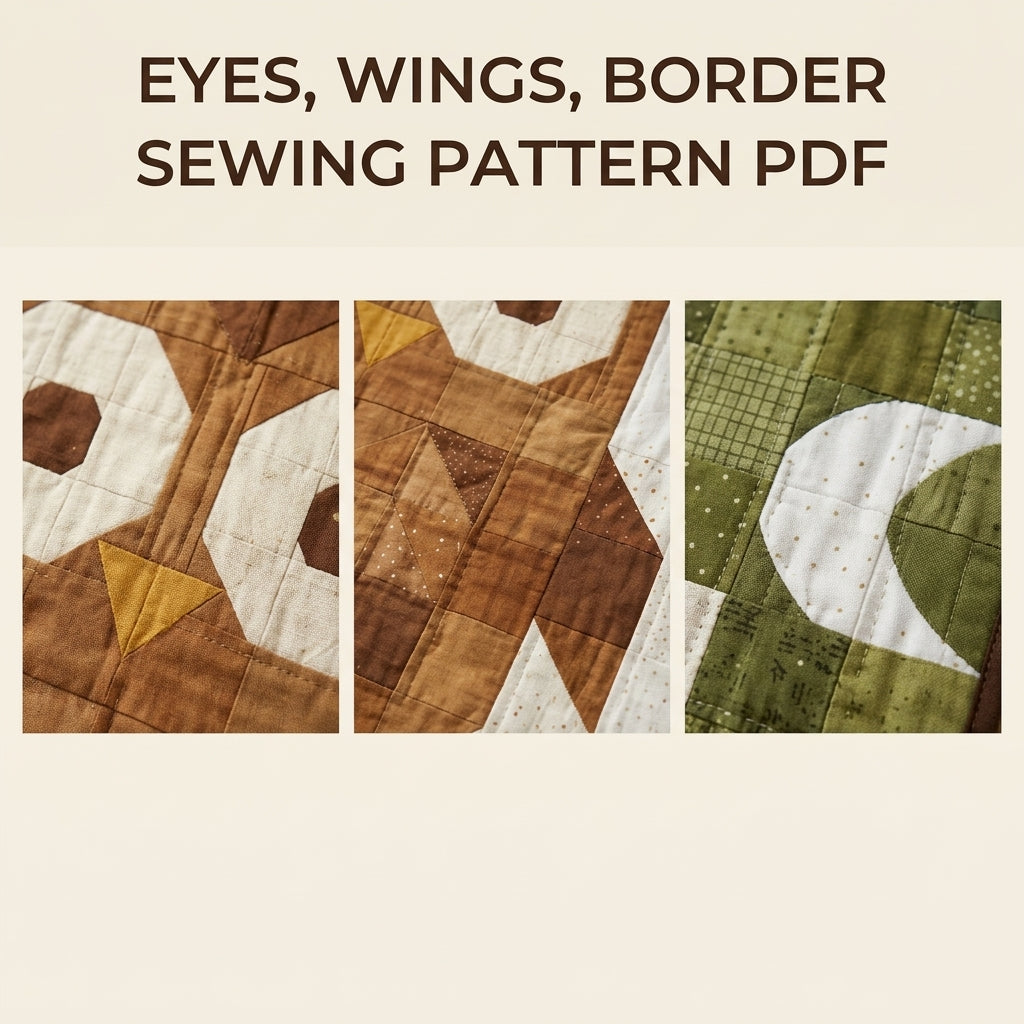 Owl Baby Quilt Pattern PDF – Woodland Pieced Nursery Quilt with Green Border