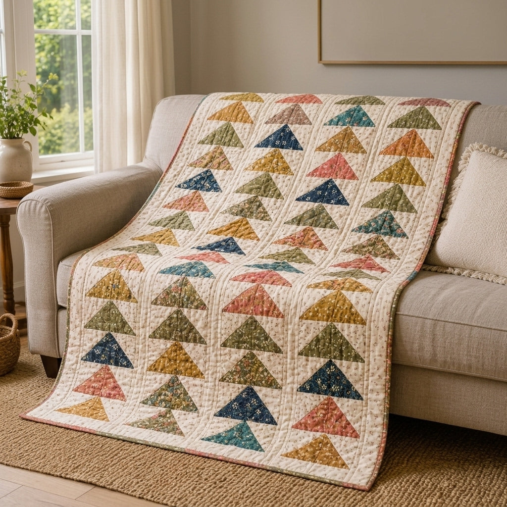 Flying Geese Columns Quilt Pattern PDF – Traditional Throw Quilt with Sashed Geese Columns