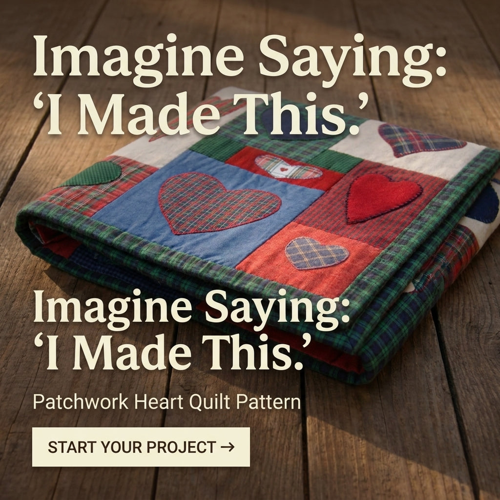 Plaid Heart Appliqué Quilt Pattern – Cozy Patchwork Wall Hanging
