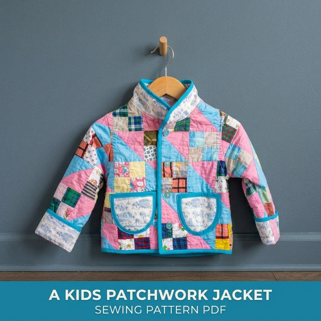 Kids Patchwork Quilt Jacket Sewing Pattern PDF – Children's Quilted Coat