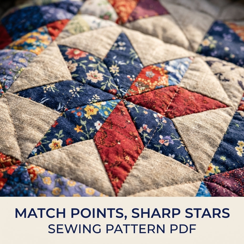 Pinwheel Star Hooded Puffer Sewing Pattern PDF – Patchwork Winter Jacket