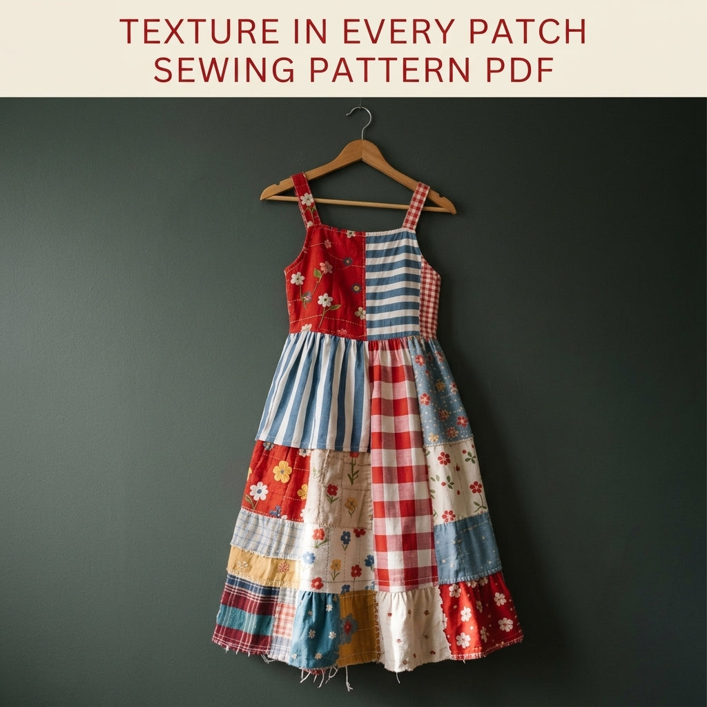 Patchwork Strap Sundress Sewing Pattern PDF – Scrappy Cottage Dress