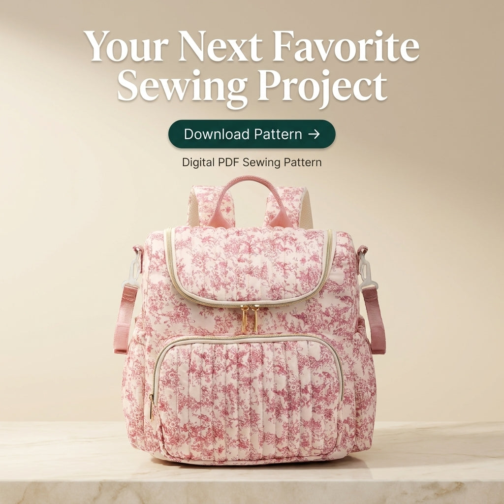 Camera Bag Sewing Pattern — Boxy Crossbody with Front Zip Pocket, Solid or Patchwork Version, PDF Download