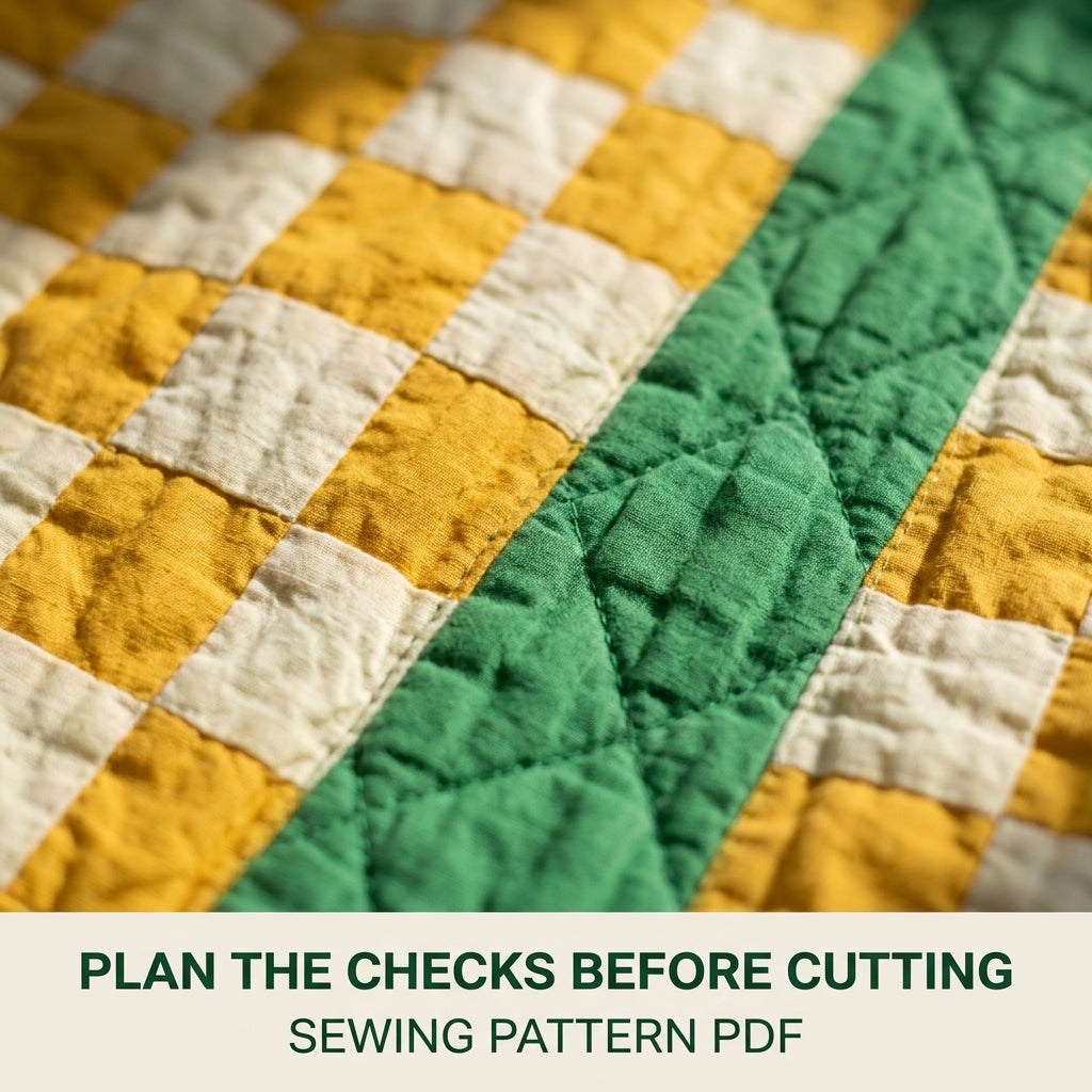 Checkerboard Quilt Chore Coat Sewing Pattern PDF – Long Quilted Coat from a Quilt