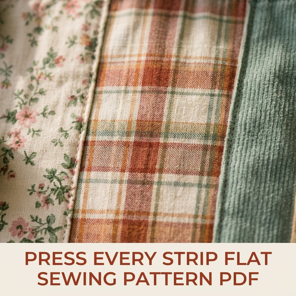 Corduroy Strip Patchwork Tote Sewing Pattern PDF – Easy Scrap Tote Bag