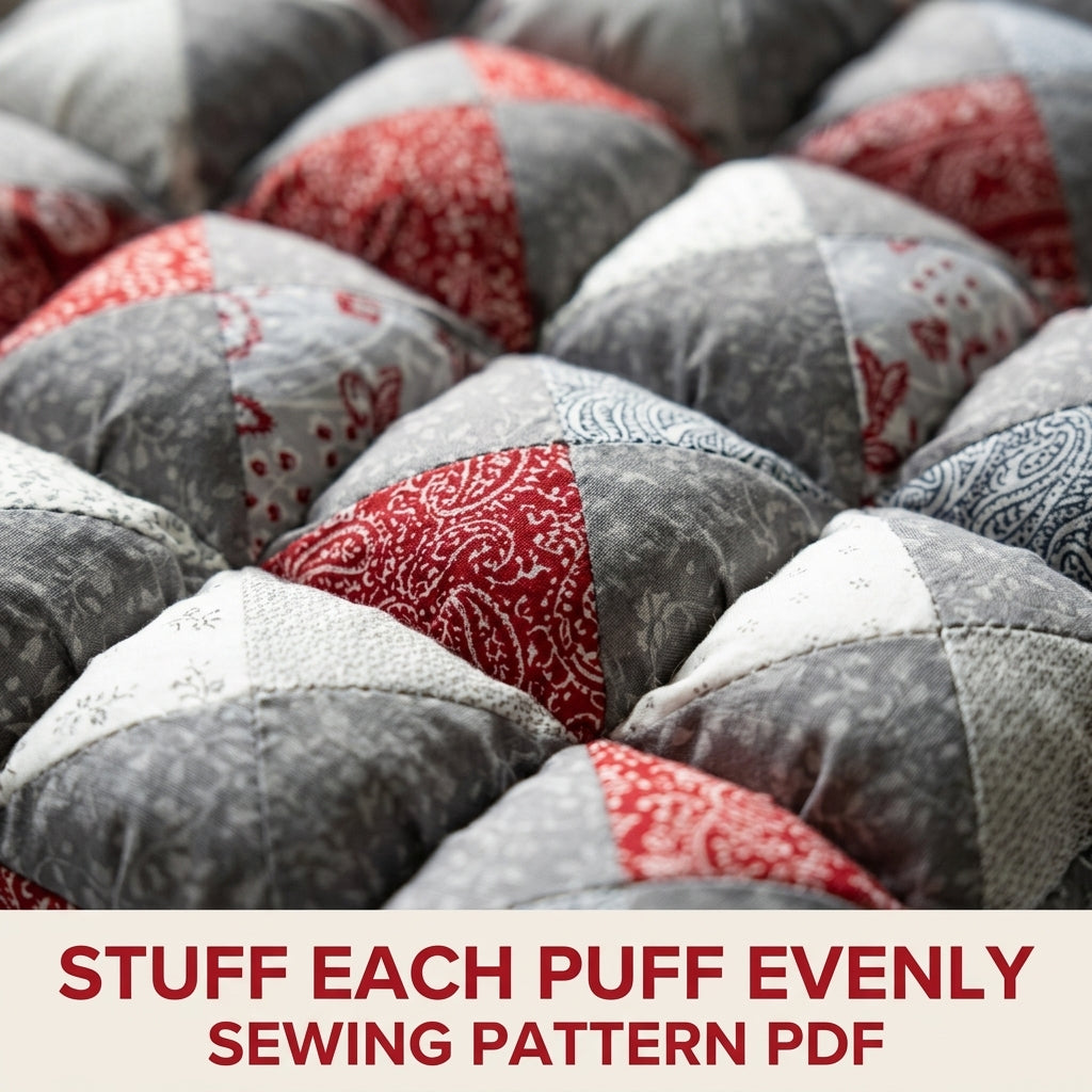 Puff Quilt Tote with Bow Sewing Pattern PDF – Biscuit Puff Bag