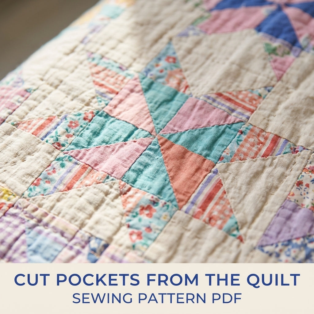 Star Block Quilt Chore Jacket Sewing Pattern PDF – Boxy Quilt Jacket