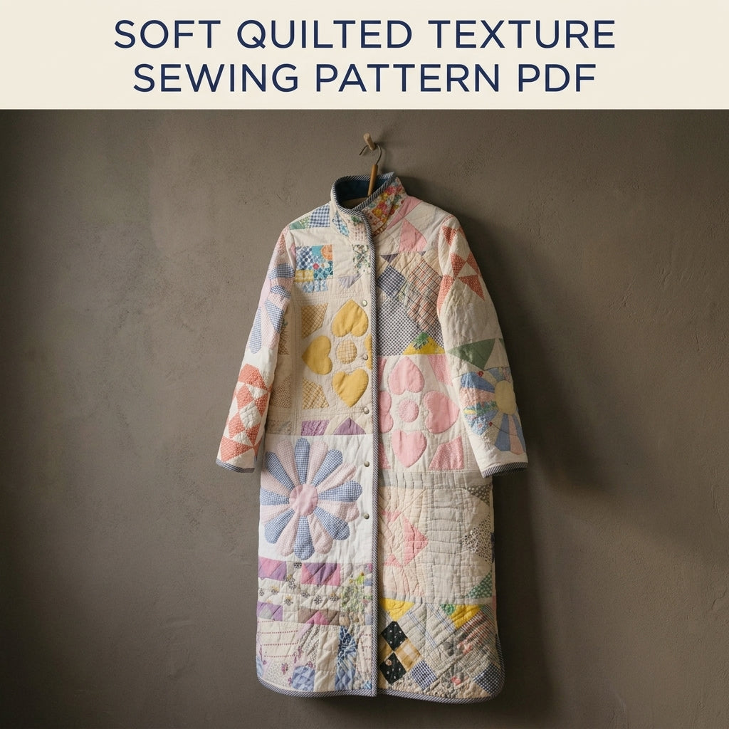 Dresden Heart Flower Quilt Coat Sewing Pattern PDF – Pastel Long Quilt Coat