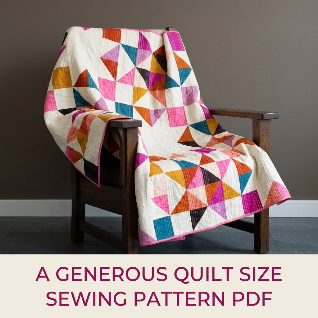 Modern Big Star Quilt Pattern PDF – Bold Half-Square Triangle Star Quilt