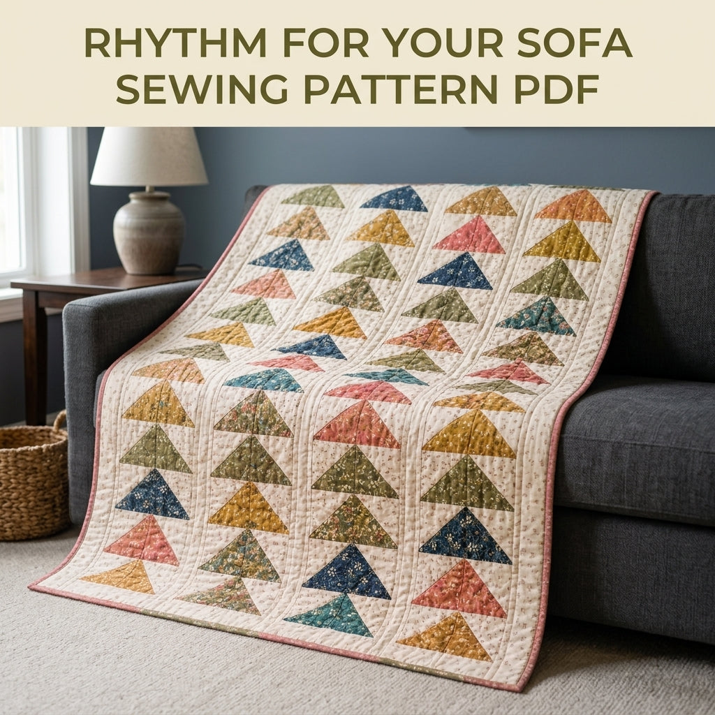 Flying Geese Columns Quilt Pattern PDF – Traditional Throw Quilt with Sashed Geese Columns