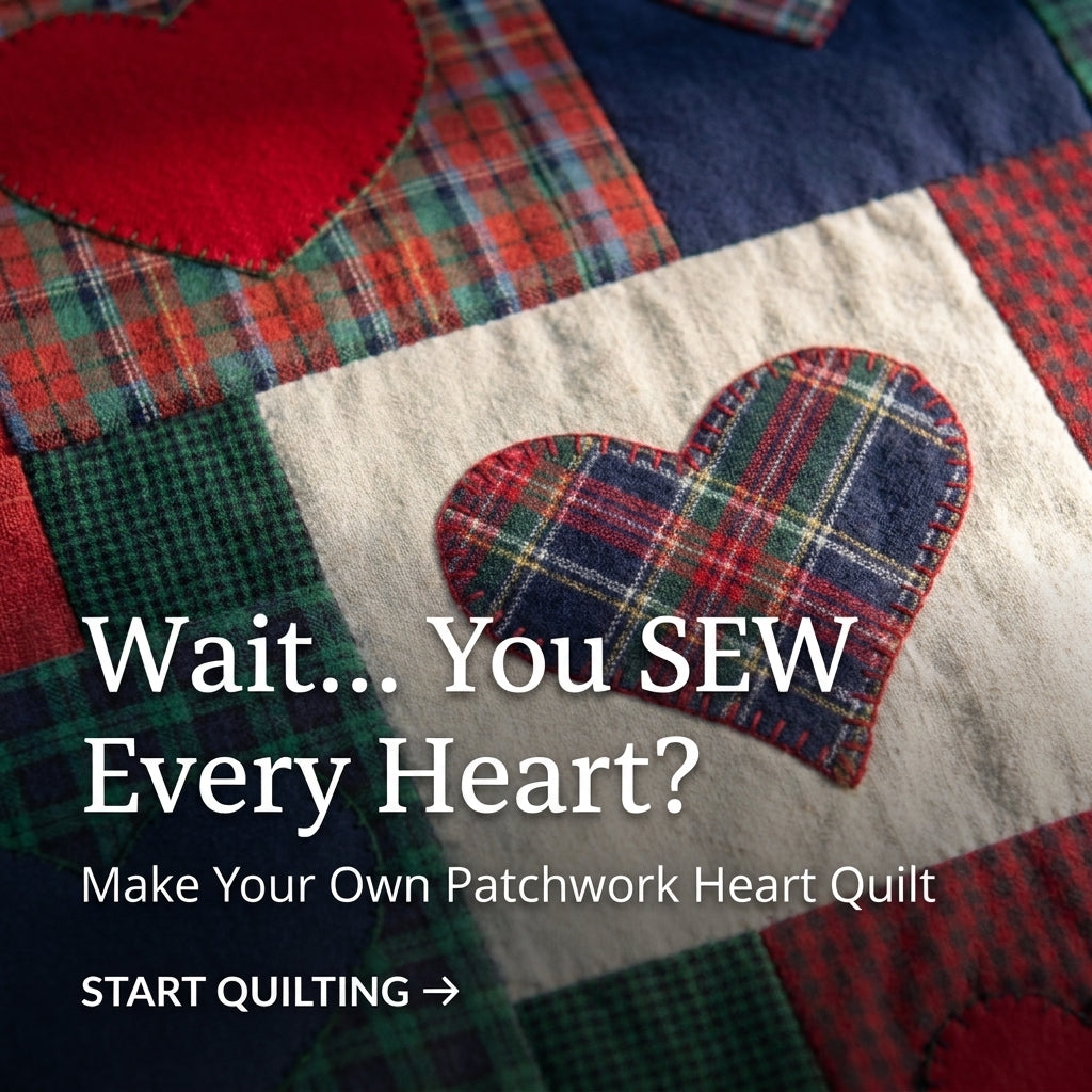 Plaid Heart Appliqué Quilt Pattern – Cozy Patchwork Wall Hanging
