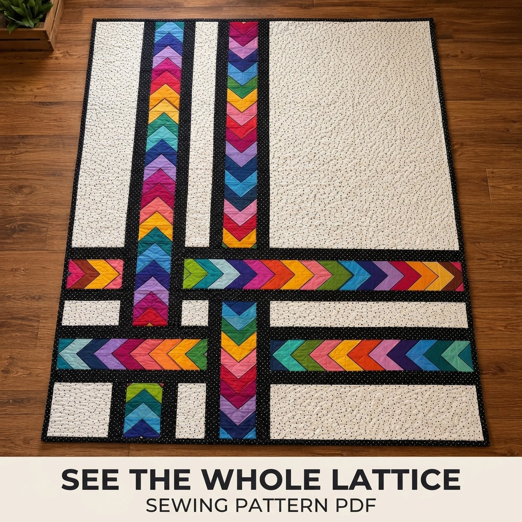 Rainbow Arrow Lattice Quilt Sewing Pattern PDF – Modern Flying Geese Quilt