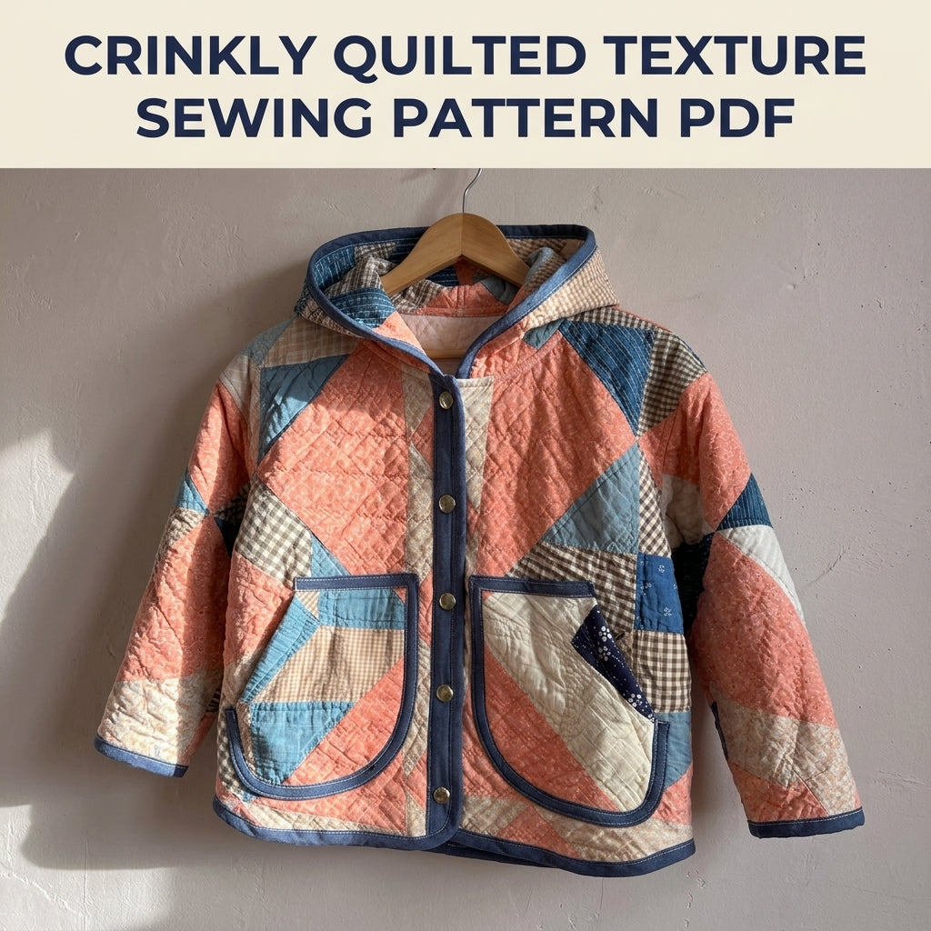 Hooded Quilt Jacket Sewing Pattern PDF – Boxy Jacket from a Vintage Quilt