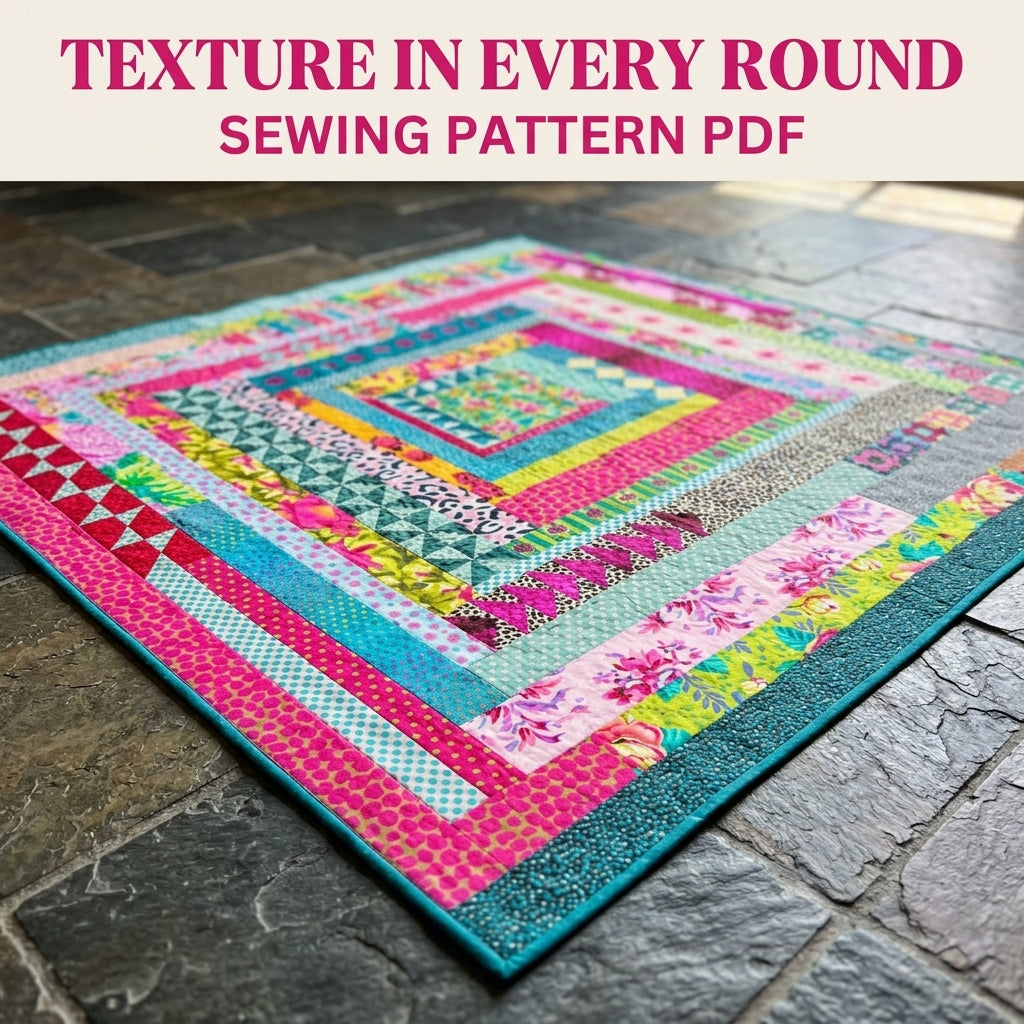 Bright Medallion Strip Quilt Pattern PDF – Hot Pink and Teal Improv Medallion