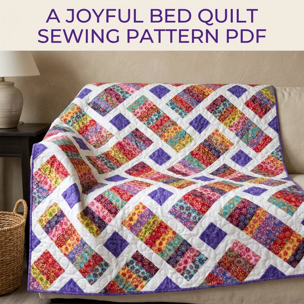 Strip Rectangle Lattice Quilt Sewing Pattern PDF – Jelly Roll Friendly Quilt